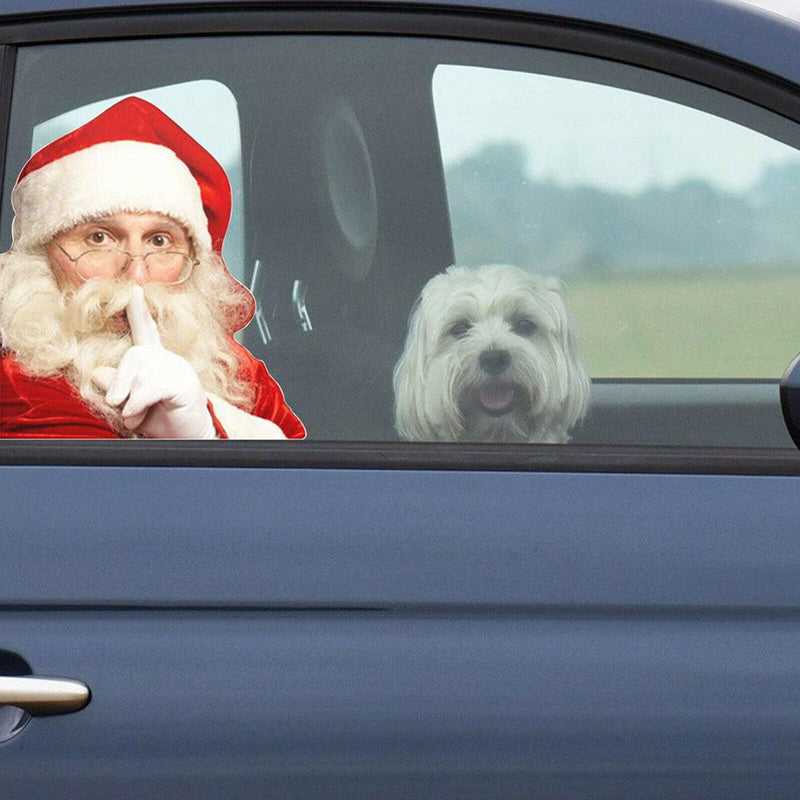 12-inch Christmas Funny Santa Car Window Stickers Santa Claus Car Glass Stickers Auto Vinyl Decal  Decoration For All Car