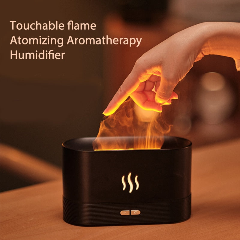 Flame Air Humidifier and Aroma Essential Oil Diffuser