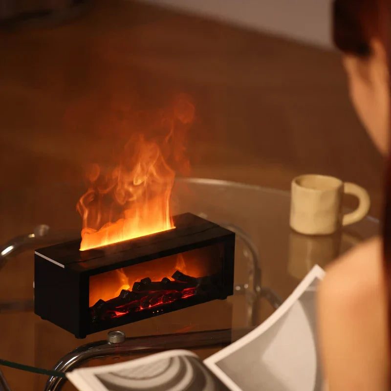 Flame Aromatherapy Humidifier - 4-in-1 Diffuser with Smart Timer
