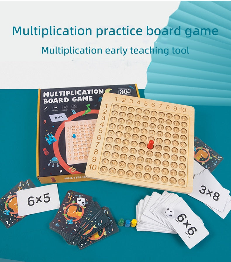 Wooden Montessori Multiplication Board Game
