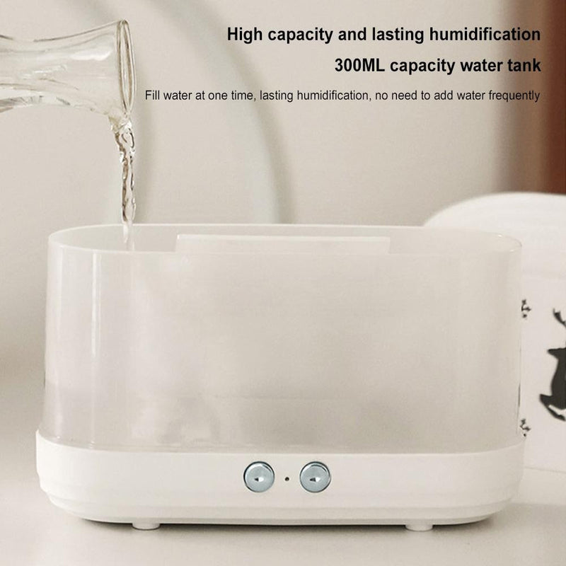 Christmas Elk Flame Humidifier Oil Diffuser