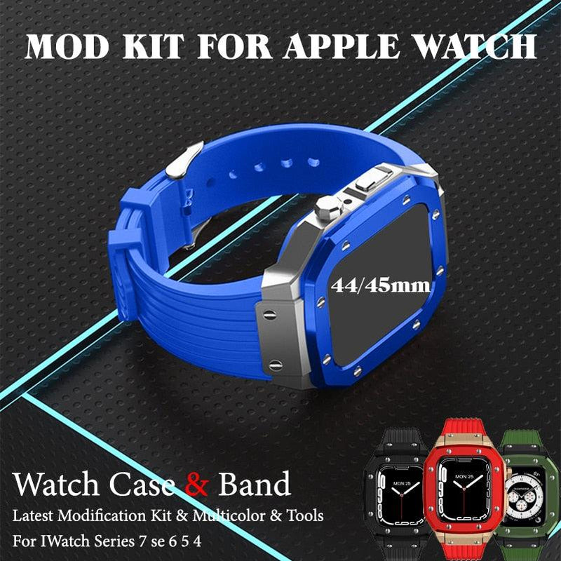 Modification Kit Silicone Strap and Metal Case For Apple Watch