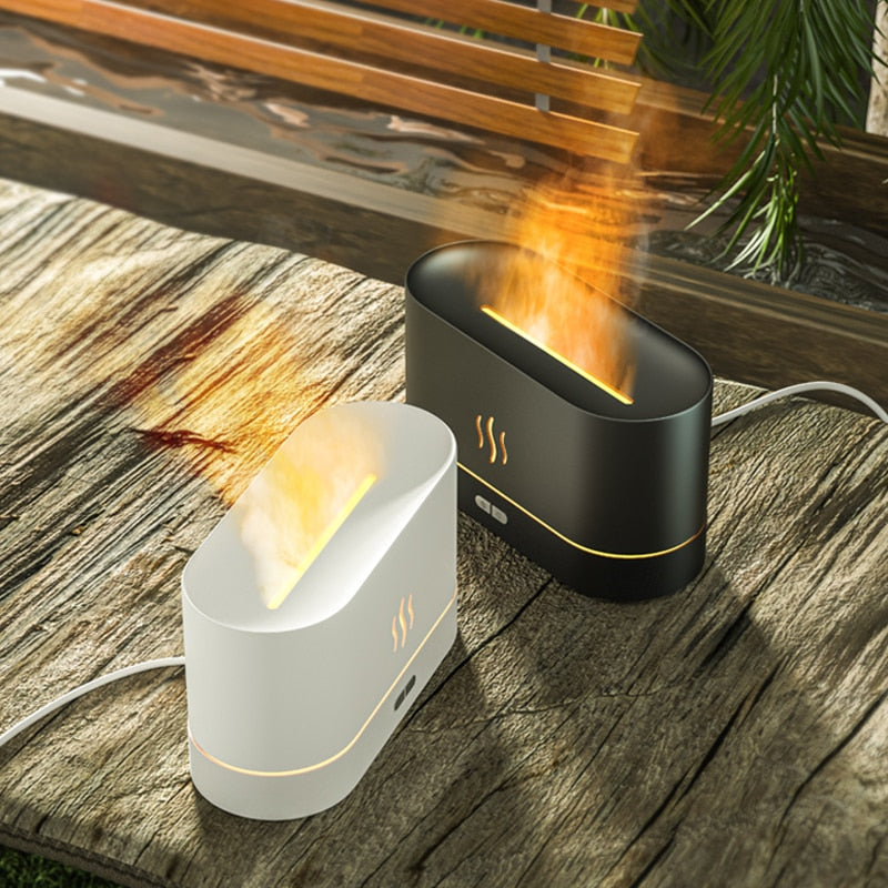 Flame Air Humidifier and Aroma Essential Oil Diffuser