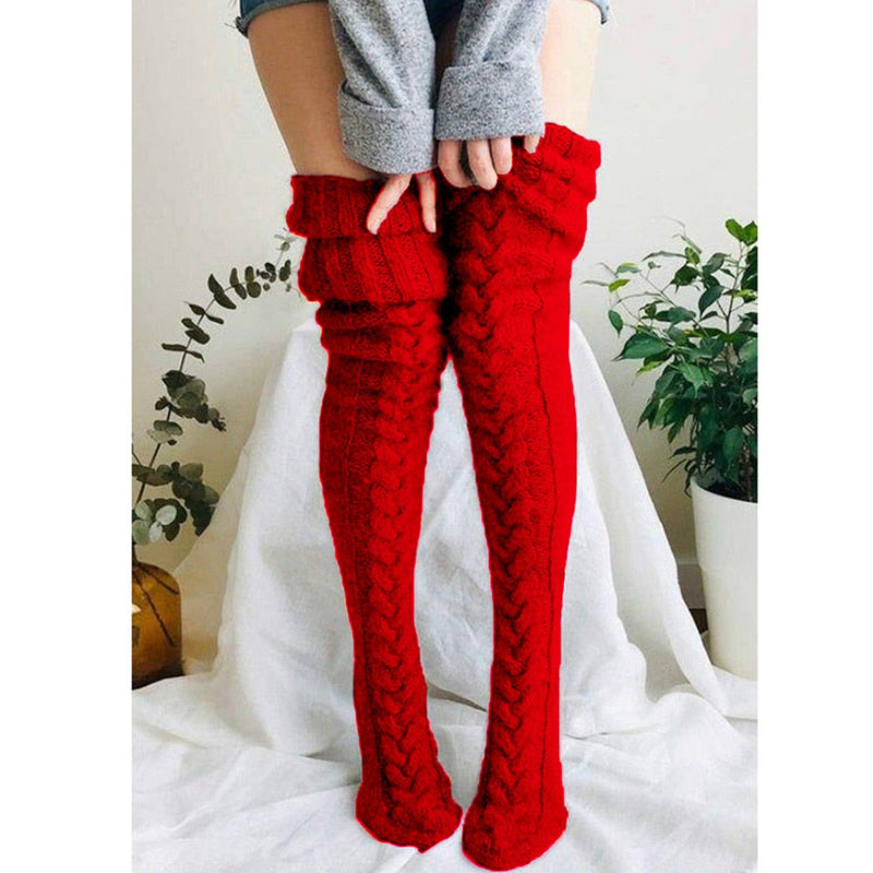 Thick Knitted Thigh High Socks