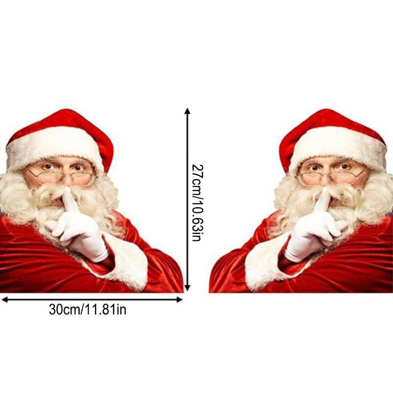 12-inch Christmas Funny Santa Car Window Stickers Santa Claus Car Glass Stickers Auto Vinyl Decal  Decoration For All Car
