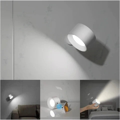 Spotlight Cordless Wall Lamp – Rechargeable, 360° Rotatable & Dimmable LED Light
