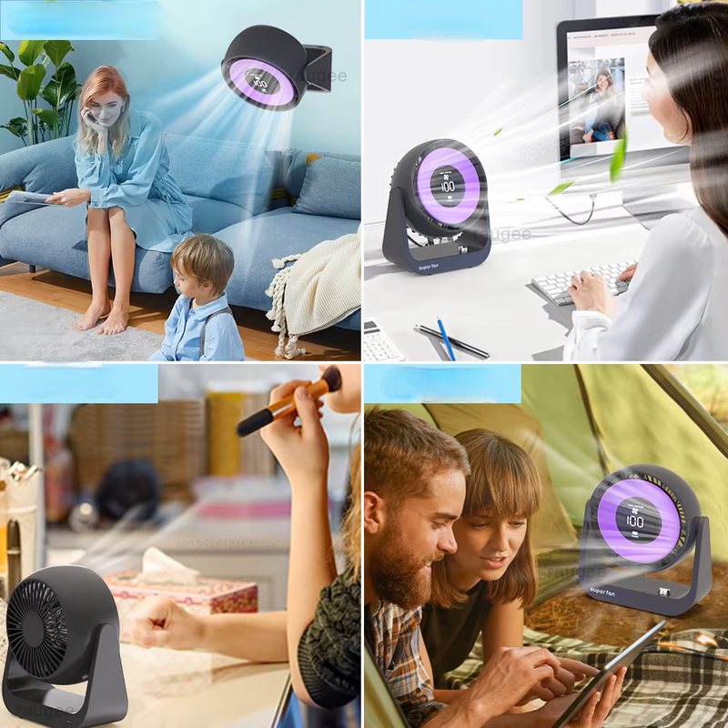 Wireless Adjustable Air Conditioner Fan Light – Rechargeable Turbo Cooling for Desktop & Wall-Mounted Comfort