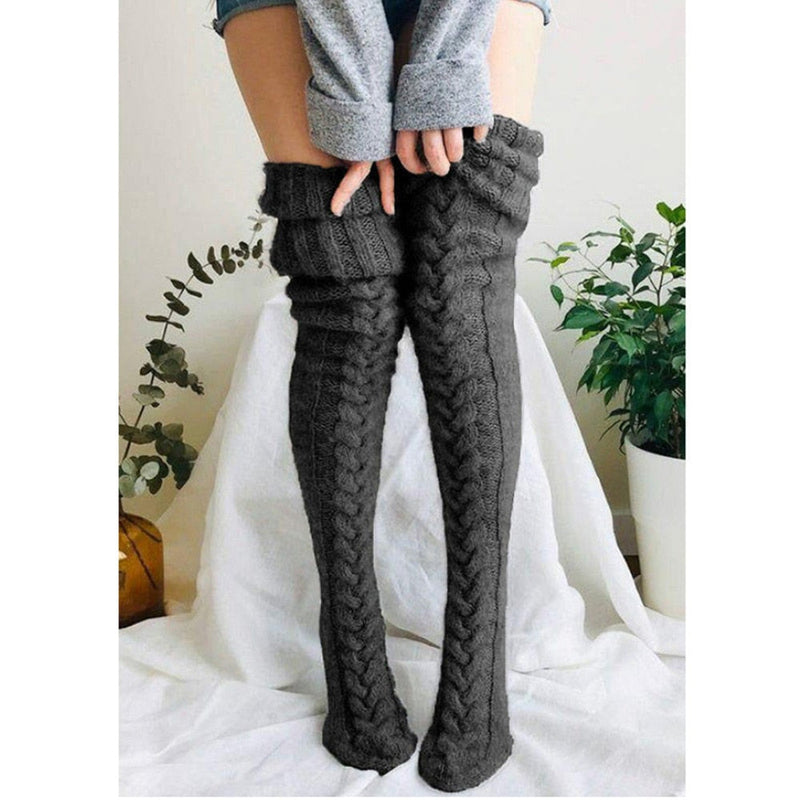 Thick Knitted Thigh High Socks