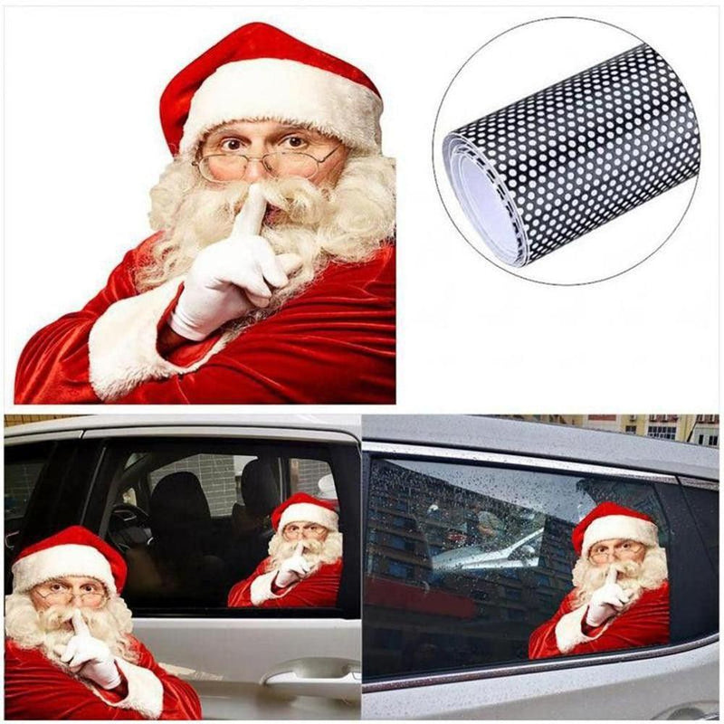 12-inch Christmas Funny Santa Car Window Stickers Santa Claus Car Glass Stickers Auto Vinyl Decal  Decoration For All Car