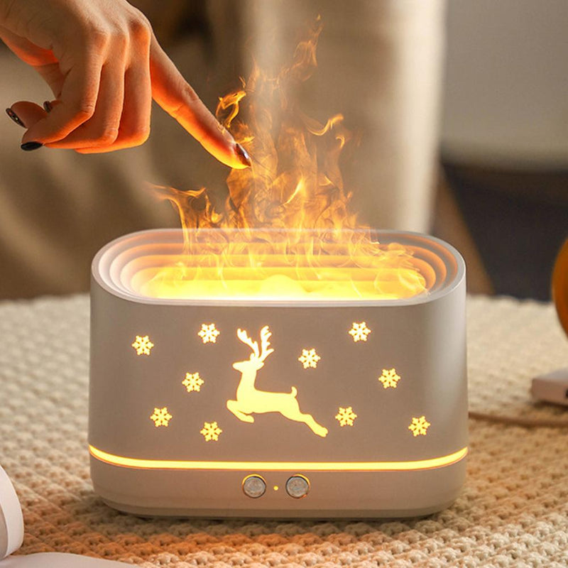 Christmas Elk Flame Humidifier Oil Diffuser