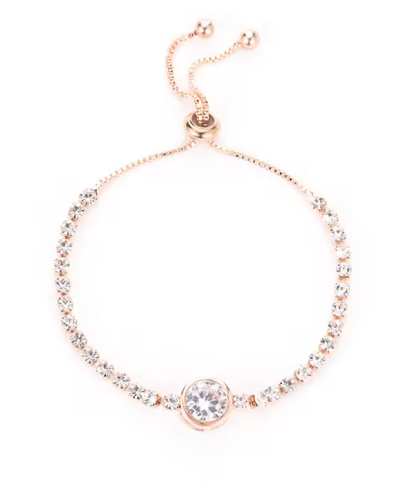 Gold-Plated Rhinestone Bracelet – 18K Gold Adjustable Stainless Steel Jewelry for the Modern Trendsetter