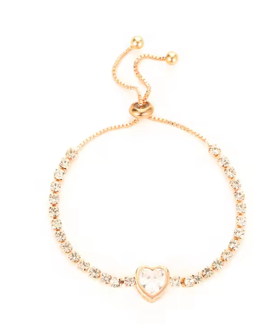 Gold-Plated Rhinestone Bracelet – 18K Gold Adjustable Stainless Steel Jewelry for the Modern Trendsetter