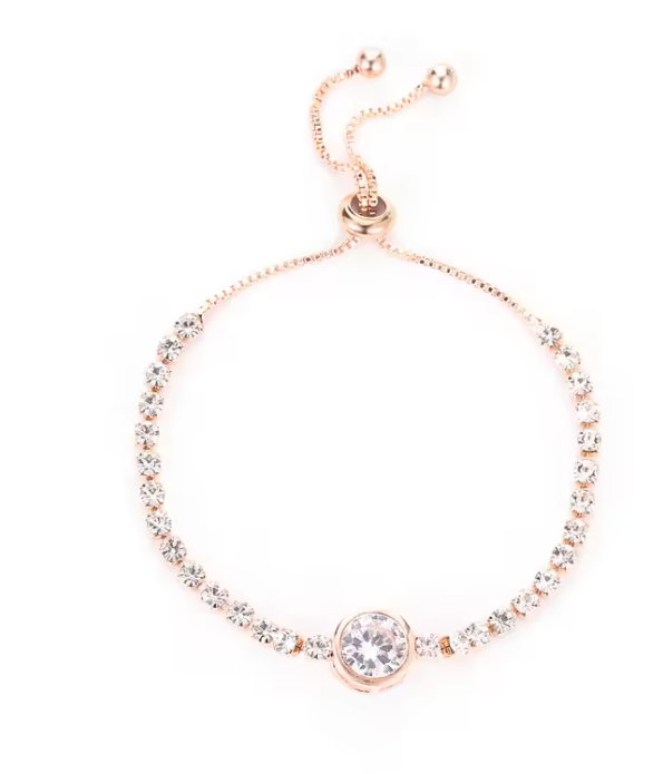 Gold-Plated Rhinestone Bracelet – 18K Gold Adjustable Stainless Steel Jewelry for the Modern Trendsetter