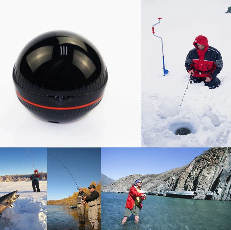 Portable Fish Finder Bobber For Ice Fishing 48m/160ft Water Depth Eco Sounder Tech