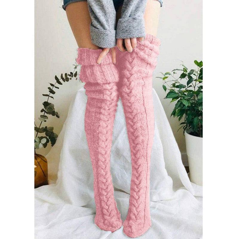 Thick Knitted Thigh High Socks