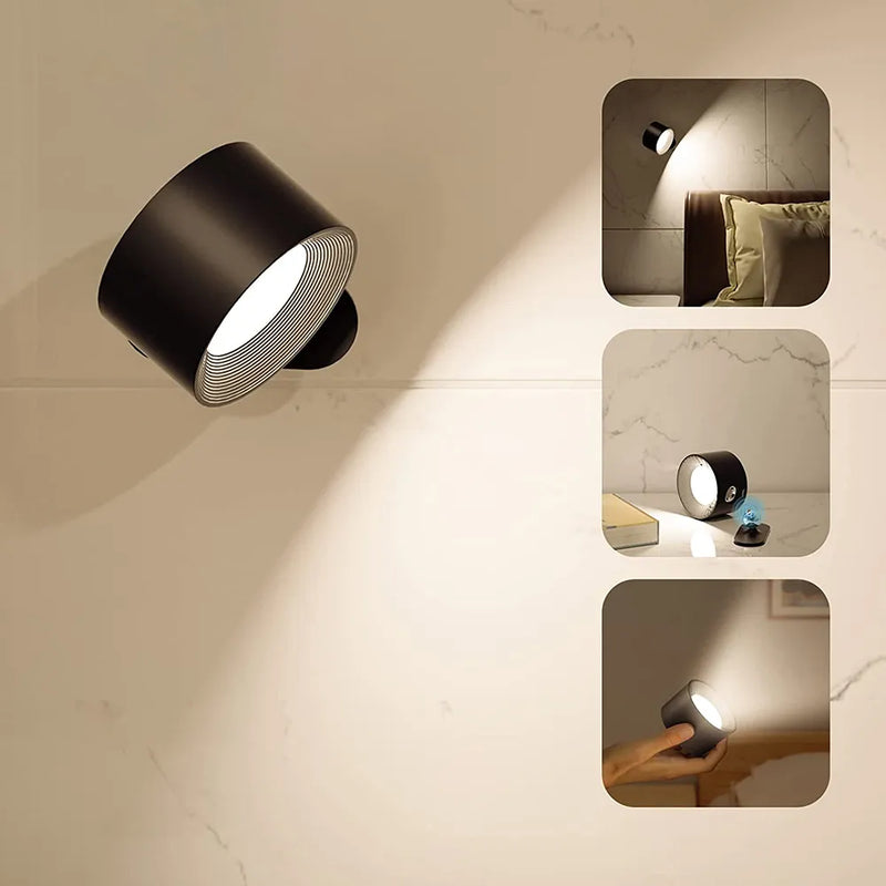 Spotlight Cordless Wall Lamp – Rechargeable, 360° Rotatable & Dimmable LED Light