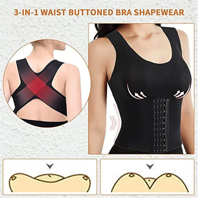 Women's 3-in-1 Waist Button Bra