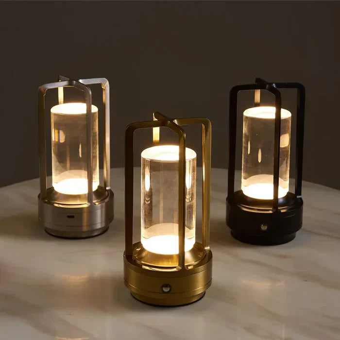 Warm LED Cordless Table Lamp – Battery Operated Nordic Design - LED with Touch Control, Suitable for Bedroom, Home, Outdoor - Ideal Night Light