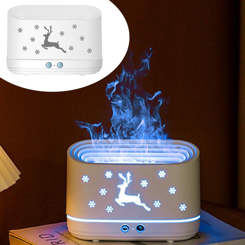 Christmas Elk Flame Humidifier Oil Diffuser