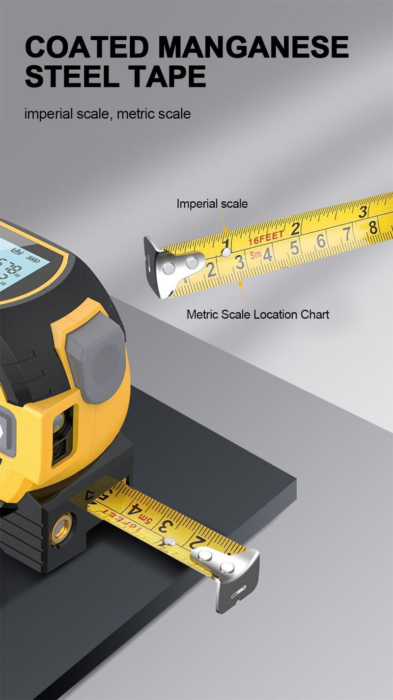 3 in 1 LCD Laser Tape Measure