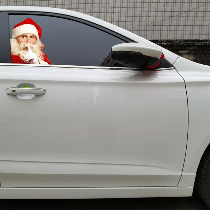 12-inch Christmas Funny Santa Car Window Stickers Santa Claus Car Glass Stickers Auto Vinyl Decal  Decoration For All Car