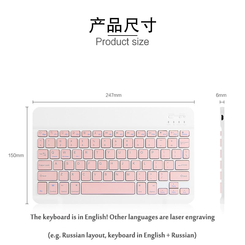 Wireless Bluetooth Keyboard and Mouse For iPad and Samsung Galaxy Tab