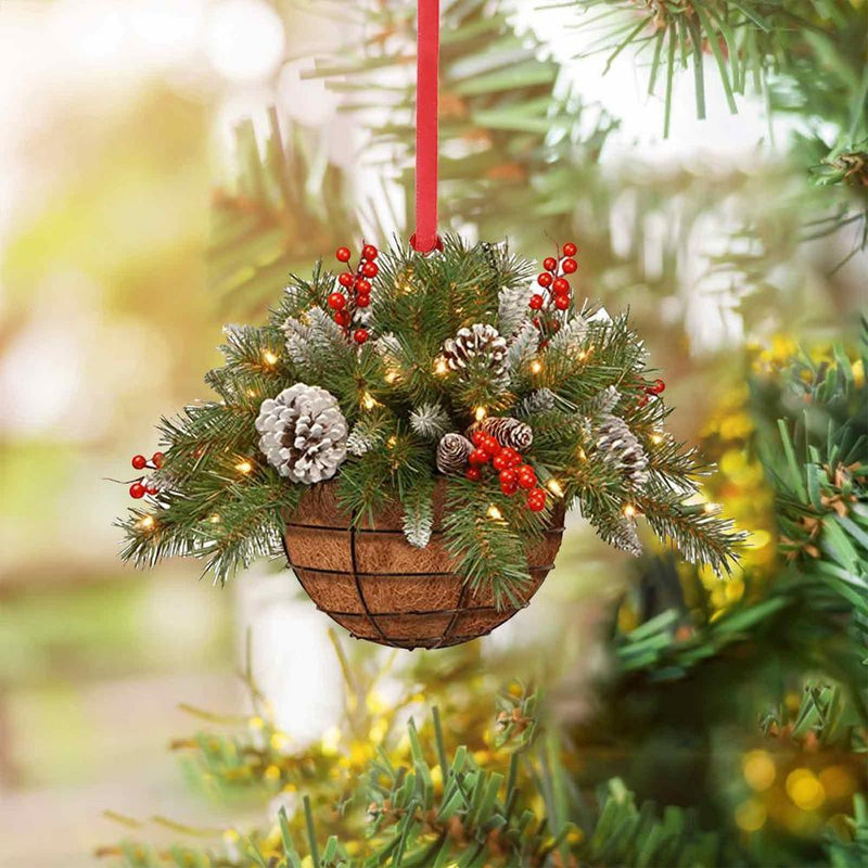 Wreath Christmas Tree Decorations Christmas Tree Wooden Pendant Hanging Ornaments Mini Pendant For Wall Window Tree Car Rearview