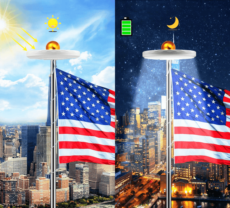 128 LED Solar Power Flag Pole Lights -
