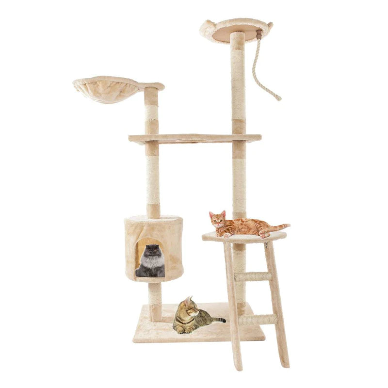 Solid Sisal Rope Cat Tower Beige