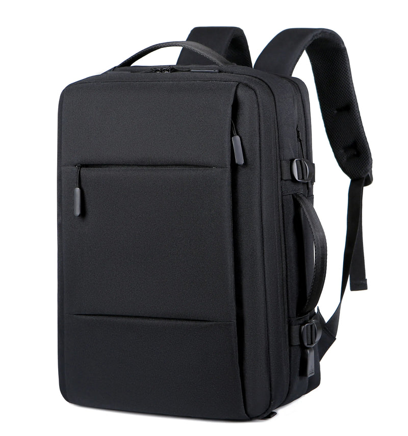 Men’s Waterproof Business Backpack – Expandable USB Laptop Bag with Large Capacity, Ideal for School, Travel, or Daily Commutes