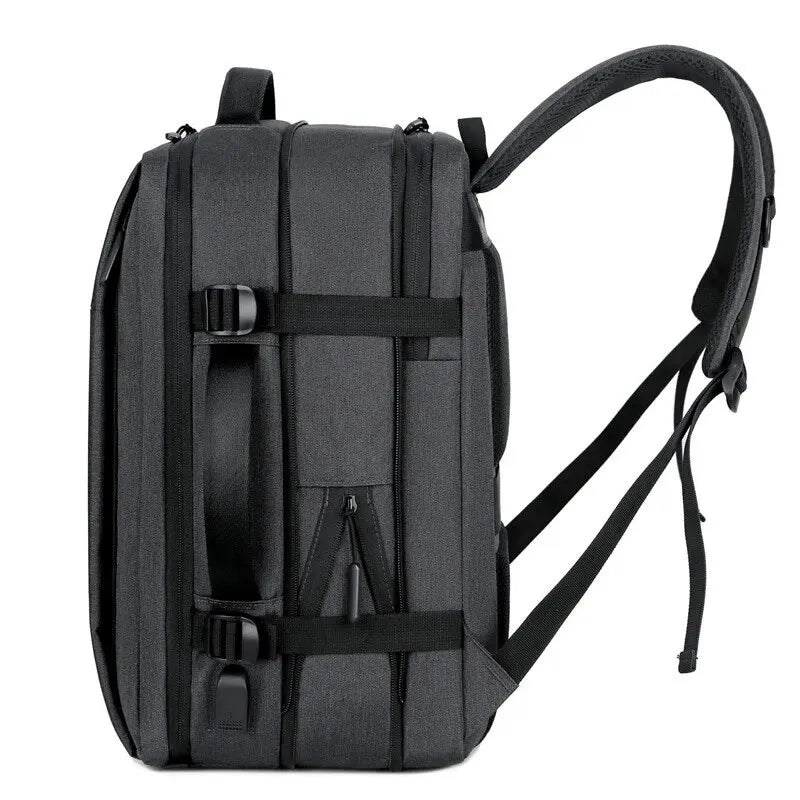 Men’s Waterproof Business Backpack – Expandable USB Laptop Bag with Large Capacity, Ideal for School, Travel, or Daily Commutes