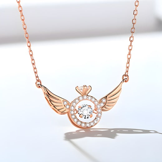 Angel Wing Heartbeat Necklace