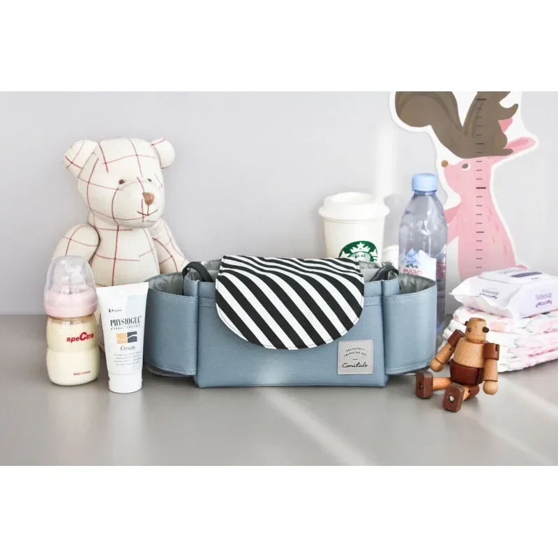Stroller Bag Organizer – Universal Baby Accessories Trolley Bag with Cup Holder for Newborn Travel Convenience