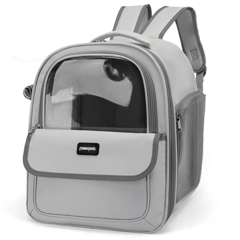 Cat Backpack Carrier with Side Opening– Large Mesh Dog & Cat Backpack for Comfortable Hiking and Outdoor Travel Adventures
