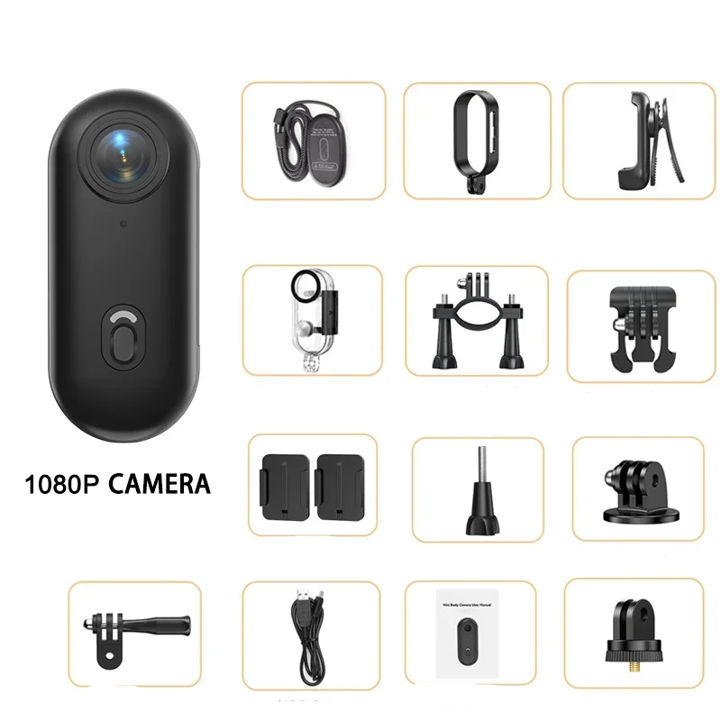 Ultra-Compact 4K WiFi Action Camera – Wireless Mini Bodycam for Motorcycle Helmet Perfect for Capturing Every Outdoor Adventure