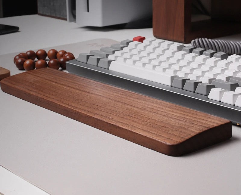Solid Walnut Palm Rest - Wooden Wrist Support for Mouse & Keyboard Comfort
