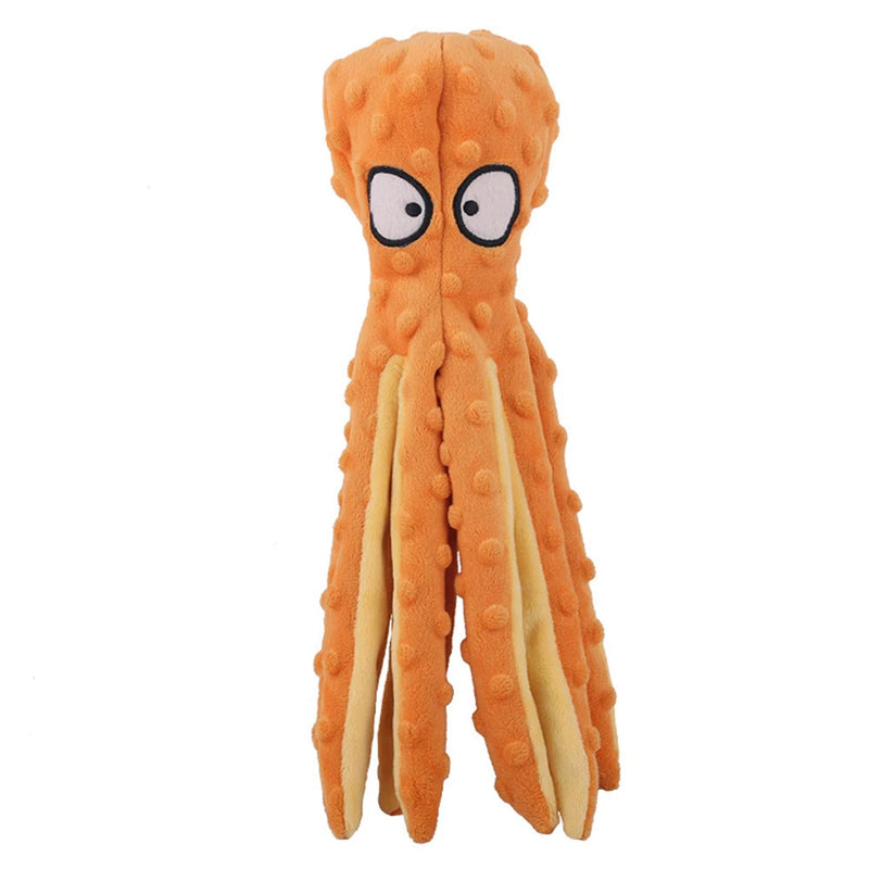 Octopus Sound Pet Chew Toy – Plush Chew Play Companion for Dogs & Cats with Teeth Cleaning & Crinkle Paper Fun