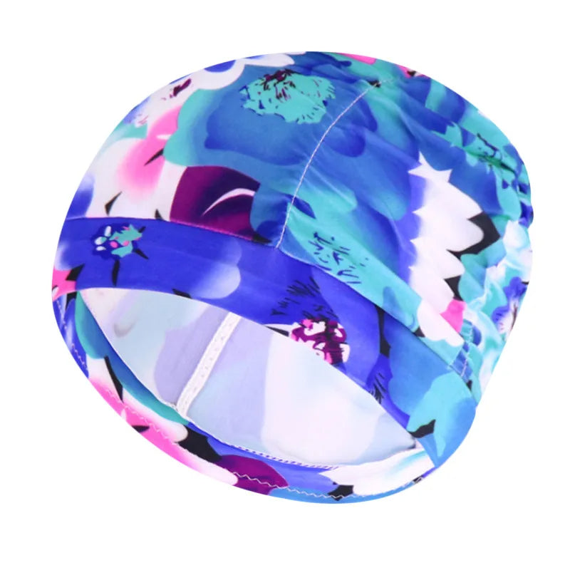 Stylish Stretch Nylon Swimming Cap – Elastic Turban-Style Swim Hat for Women, Girls & Long Hair Comfort in Pool or Spa