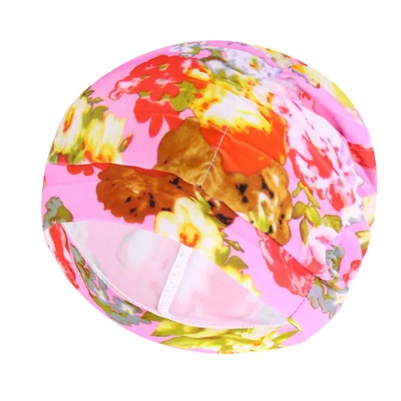 Stylish Stretch Nylon Swimming Cap – Elastic Turban-Style Swim Hat for Women, Girls & Long Hair Comfort in Pool or Spa