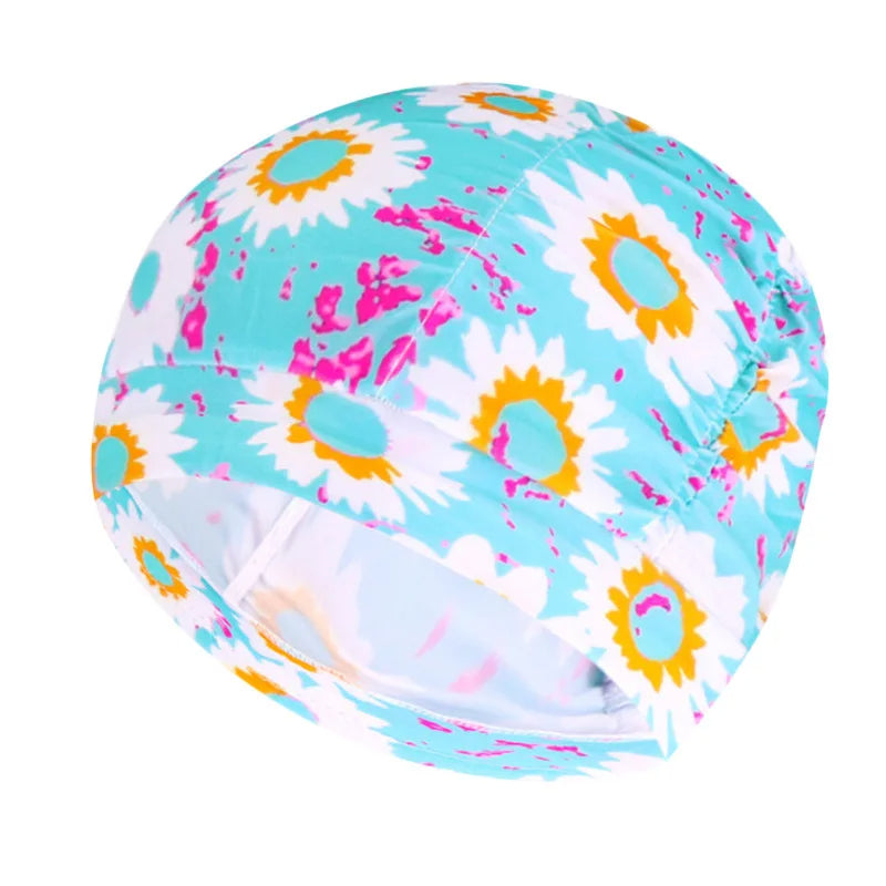 Stylish Stretch Nylon Swimming Cap – Elastic Turban-Style Swim Hat for Women, Girls & Long Hair Comfort in Pool or Spa