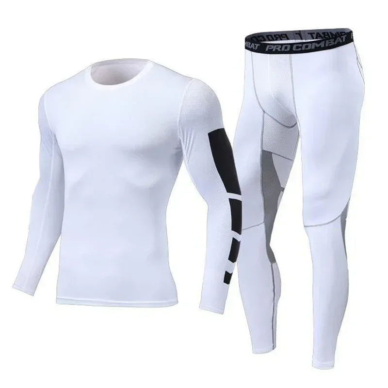 Men’s Fitness Compression Tracksuit Set – Sportswear with Leggings, Sweatpants & Rash Guard for Intense Training & Gym Performance