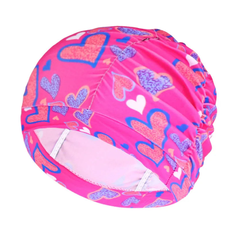 Stylish Stretch Nylon Swimming Cap – Elastic Turban-Style Swim Hat for Women, Girls & Long Hair Comfort in Pool or Spa