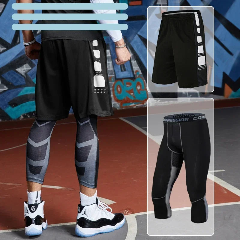 Men’s Fitness Compression Tracksuit Set – Sportswear with Leggings, Sweatpants & Rash Guard for Intense Training & Gym Performance