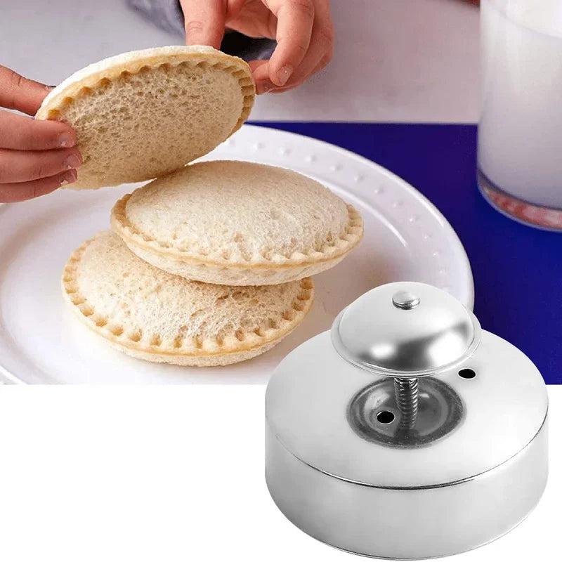 Hamburger Sandwich Sealer Mold – DIY Stainless Steel Cutter for Sealing and Shaping Delicious, Perfectly Rounded Homemade Buns