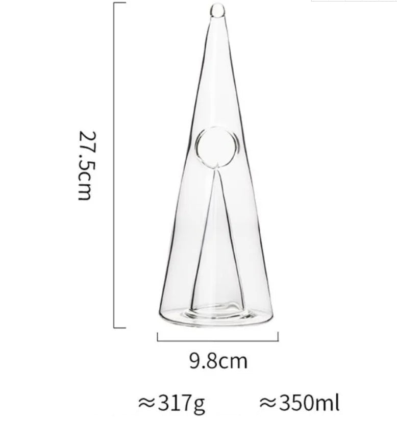 Borosilicate Glass Wine Decanter – Elegant Pyramid Waterfall Carafe Enhances Aroma, Aerates Wine, and Elevates Every Pouring Ritual