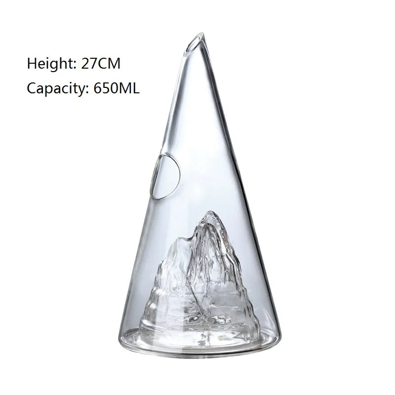 Borosilicate Glass Wine Decanter – Elegant Pyramid Waterfall Carafe Enhances Aroma, Aerates Wine, and Elevates Every Pouring Ritual