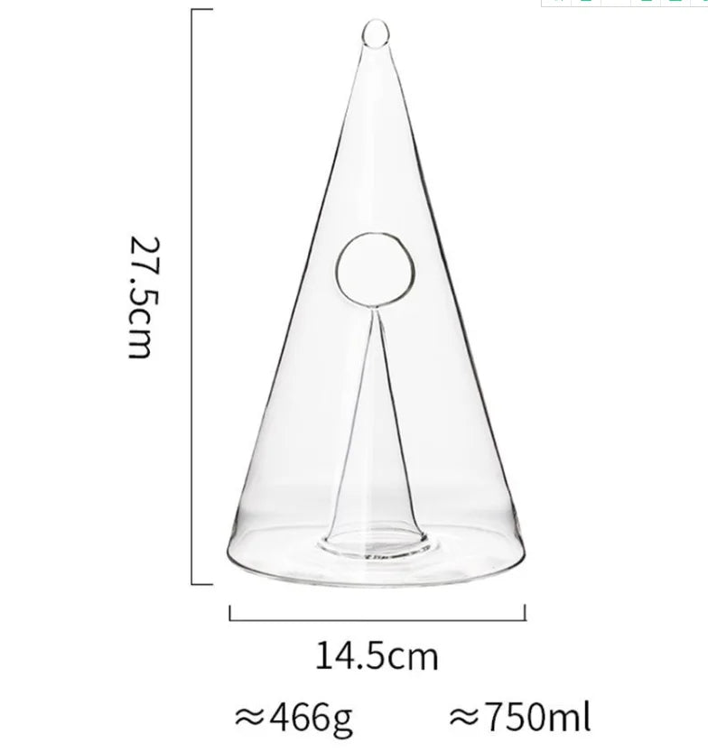Borosilicate Glass Wine Decanter – Elegant Pyramid Waterfall Carafe Enhances Aroma, Aerates Wine, and Elevates Every Pouring Ritual