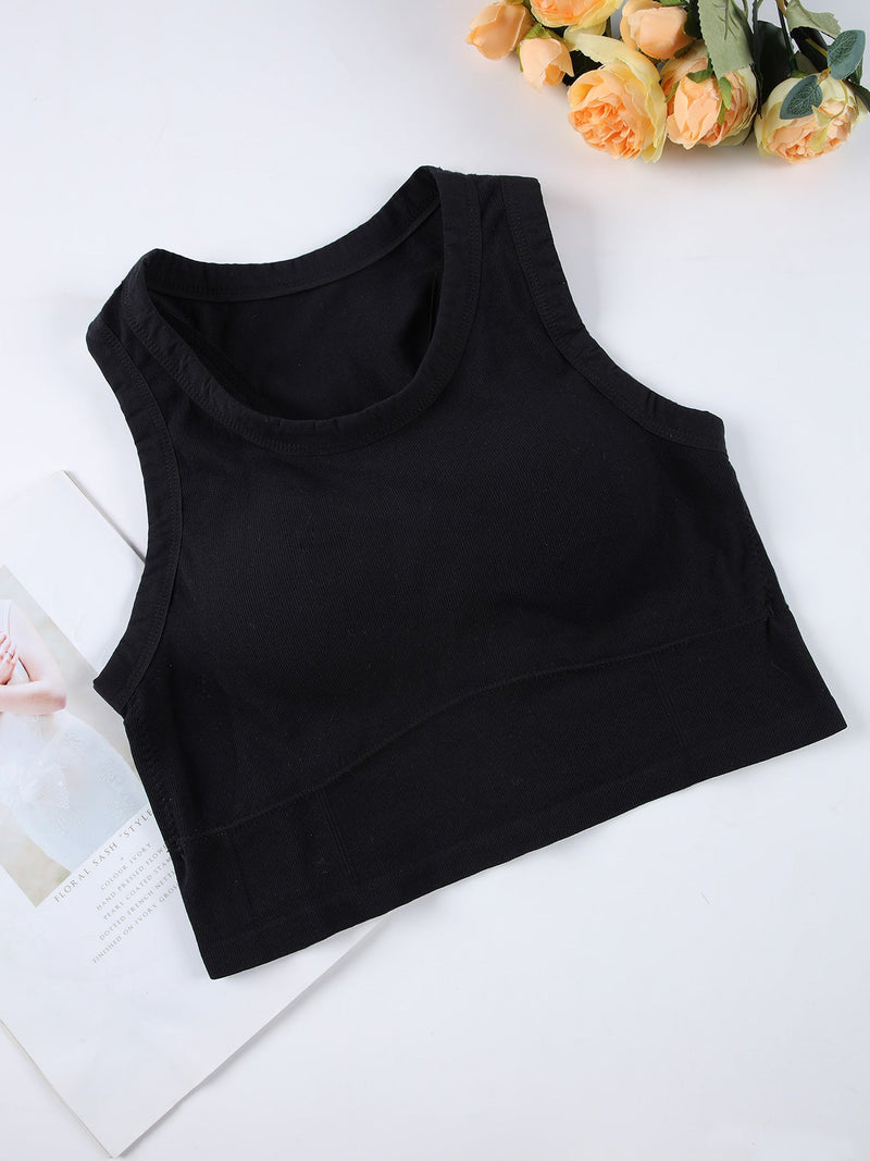 Women’s Elastic Crop Top Bra with Pads – Slim Fit, Beautiful Back Design for Comfortable Daily Wear and Stylish Support