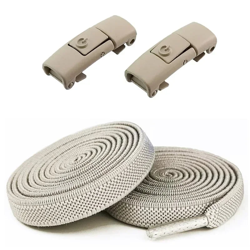 Elastic No Tie Shoelaces - 2-Pair Flat Locking Laces for Kids & Adults Sneakers