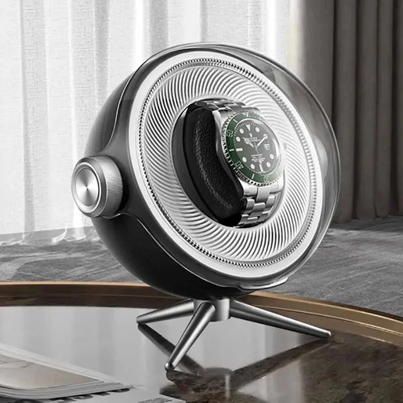 Luxury Automatic Watch Winder – Zero Magnetism Silent Storage Box with LED for Mechanical Watches, Bedside Display, or Gift Showcase